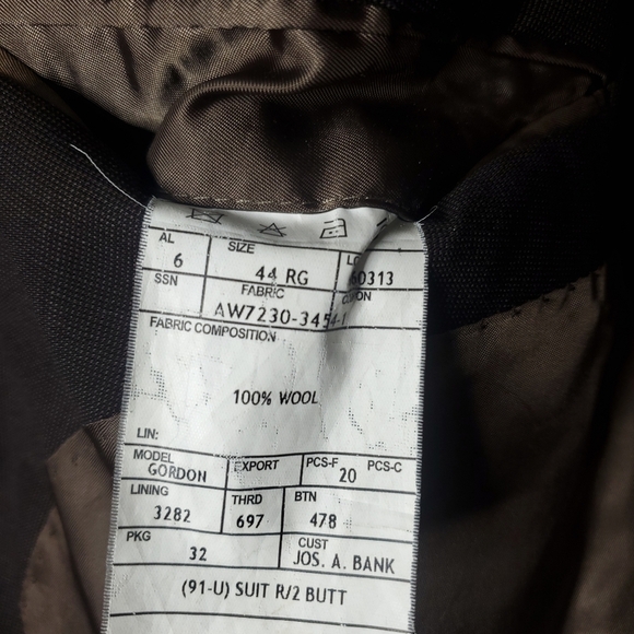 Jos A Bank Blazer Mens 44R Brown 2 Button Sports Coat Suit Jacket Modern Career - Picture 11 of 13